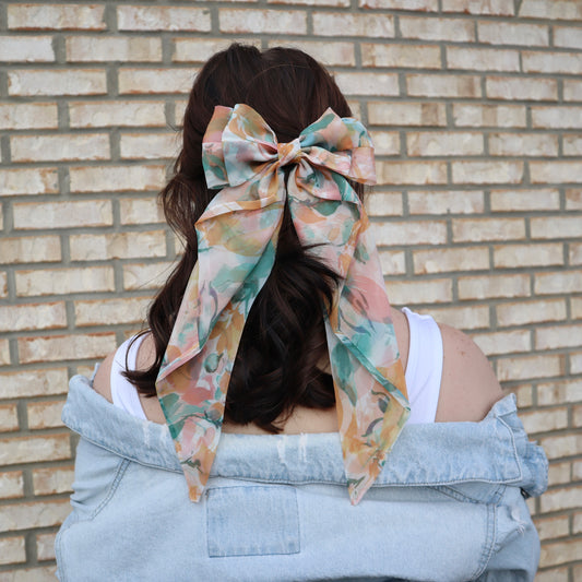 Watercolor Flower Bow