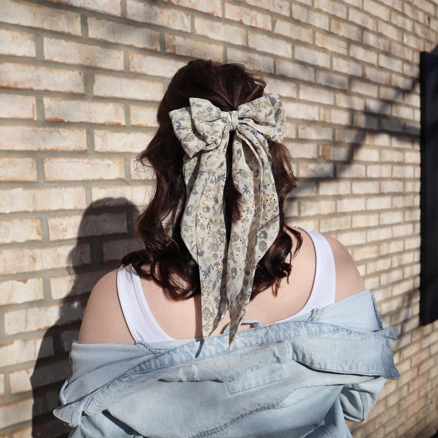 Embroidered Wild Sunflower Bow