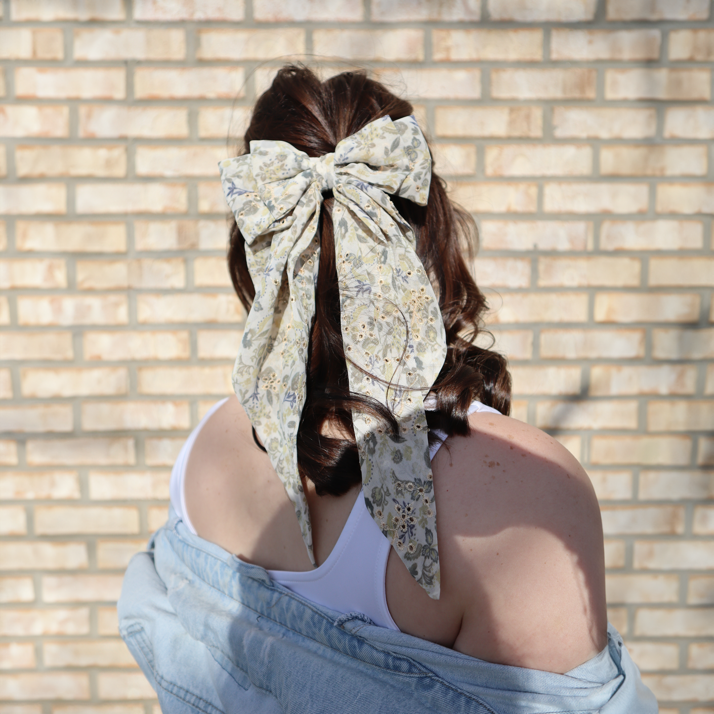 Embroidered Wild Sunflower Bow