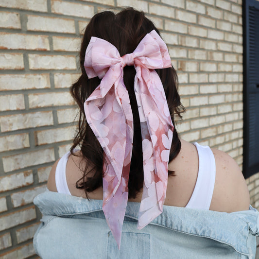 Pink Flower Bow