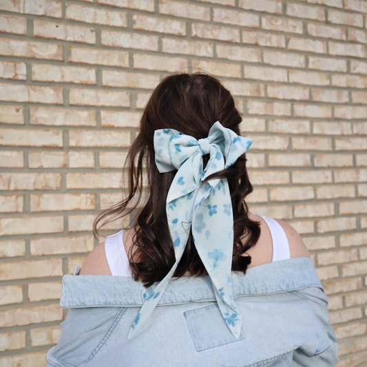 Blue Watercolor Bow